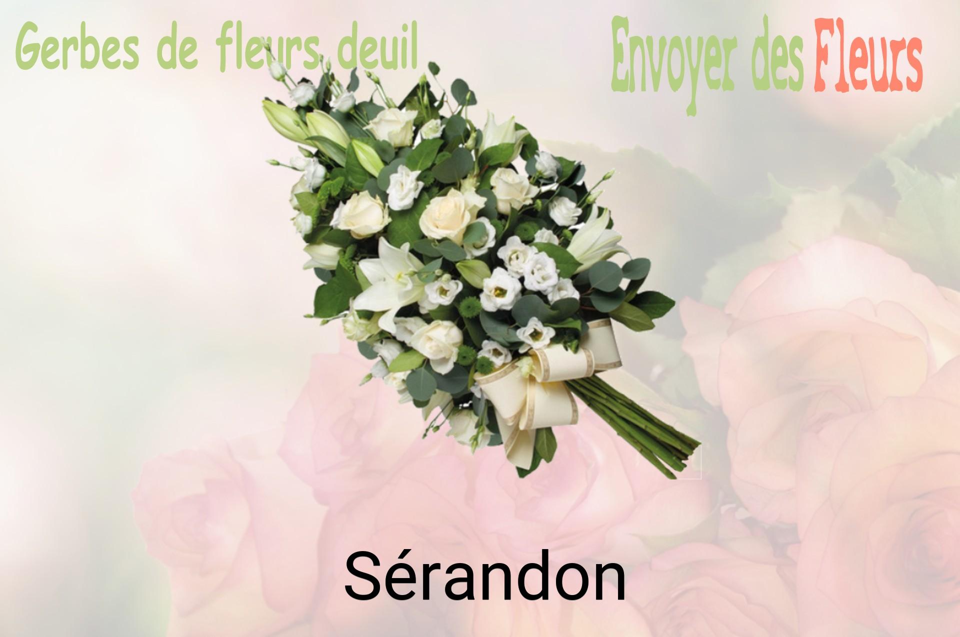 Gerbe de fleurs de deuil livrée à Sérandon